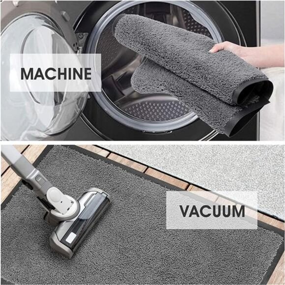 Indoor Microfiber Door Mat - Entryway Welcome Rug 29.5”x17” Grey - Picture 5 of 7